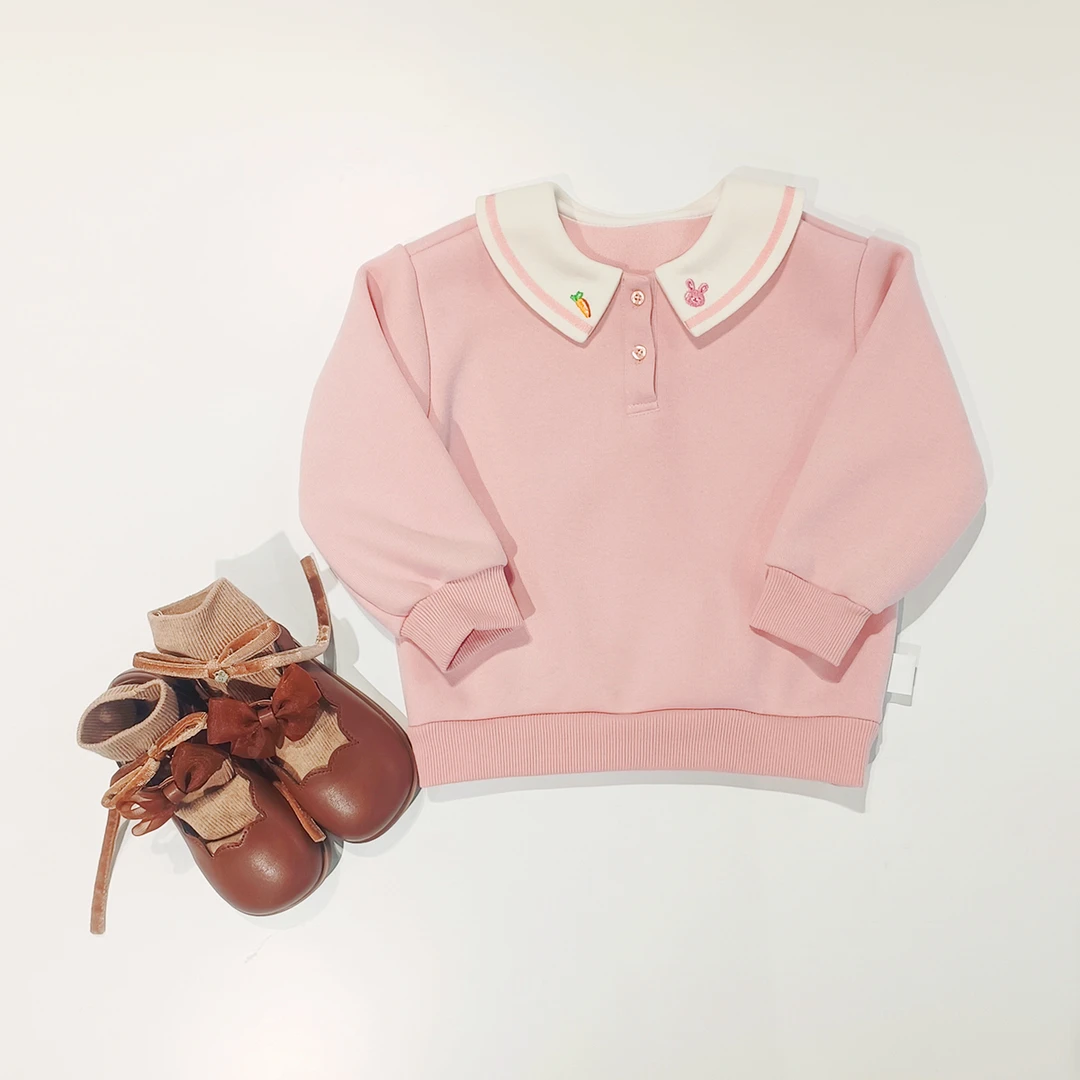 儿童上衣加绒保暖女中小童萝卜小兔卫衣E20