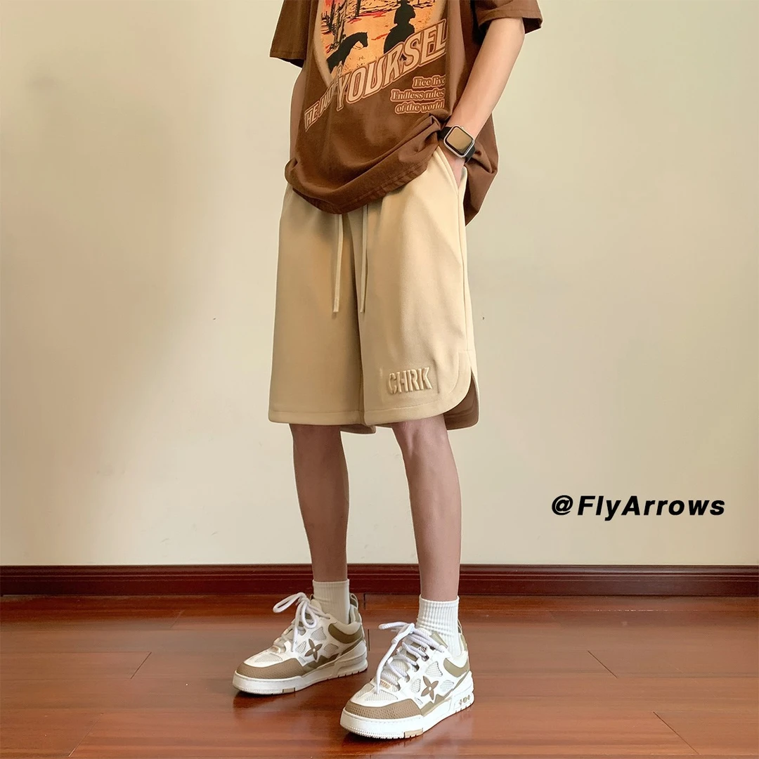 男女同款运动短裤男夏季薄款钢印裤子潮牌大码直筒宽松休闲五分裤