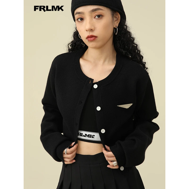 FRLMK/【原创正品】秋季情侣ins短款毛织宽松上衣开衫外套F22XG4172