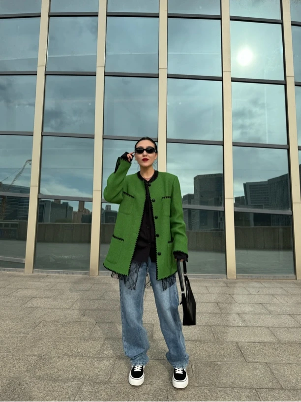 FG·STUDIO 绿色小香风外套