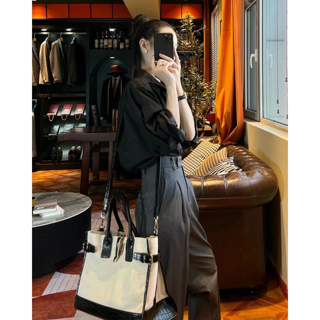 2025早秋新款洋气减龄气质轻熟港味小香风职业衬衫女时尚百搭裤子