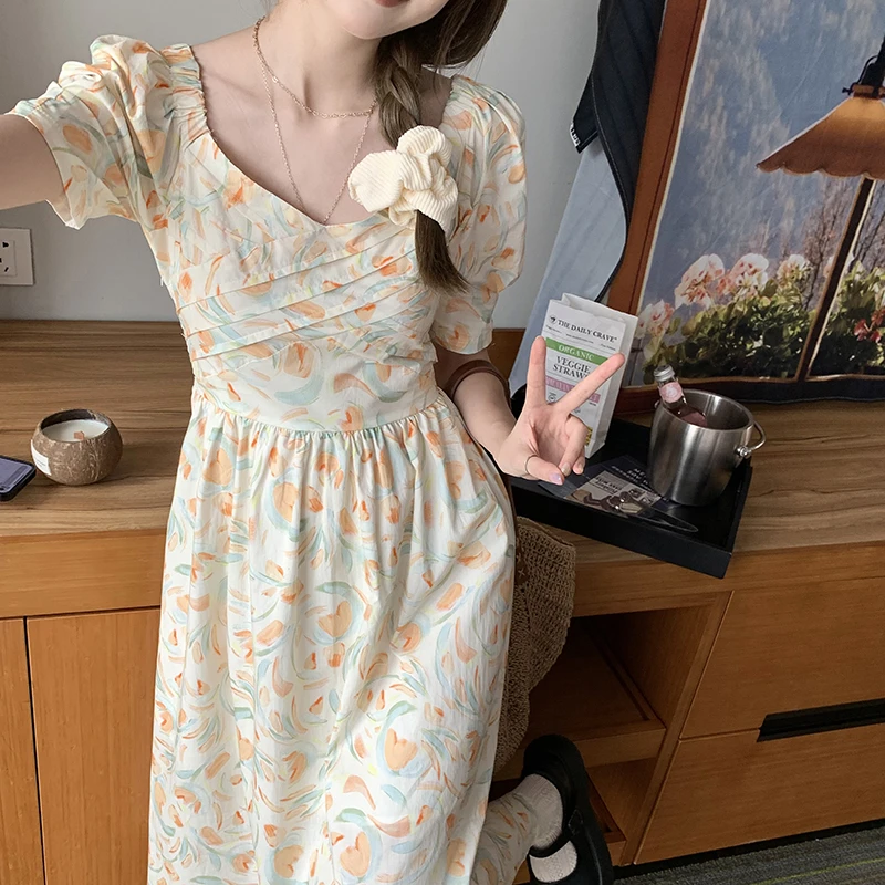 女装2025小众夏装新款设计感显瘦仙女长裙甜美碎花裙连衣裙9893