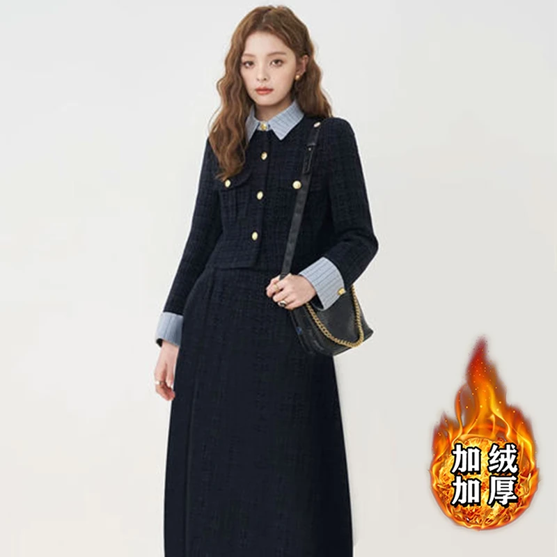 【加绒加厚】【两件套】小个子2025爆款气质韩版套装2491