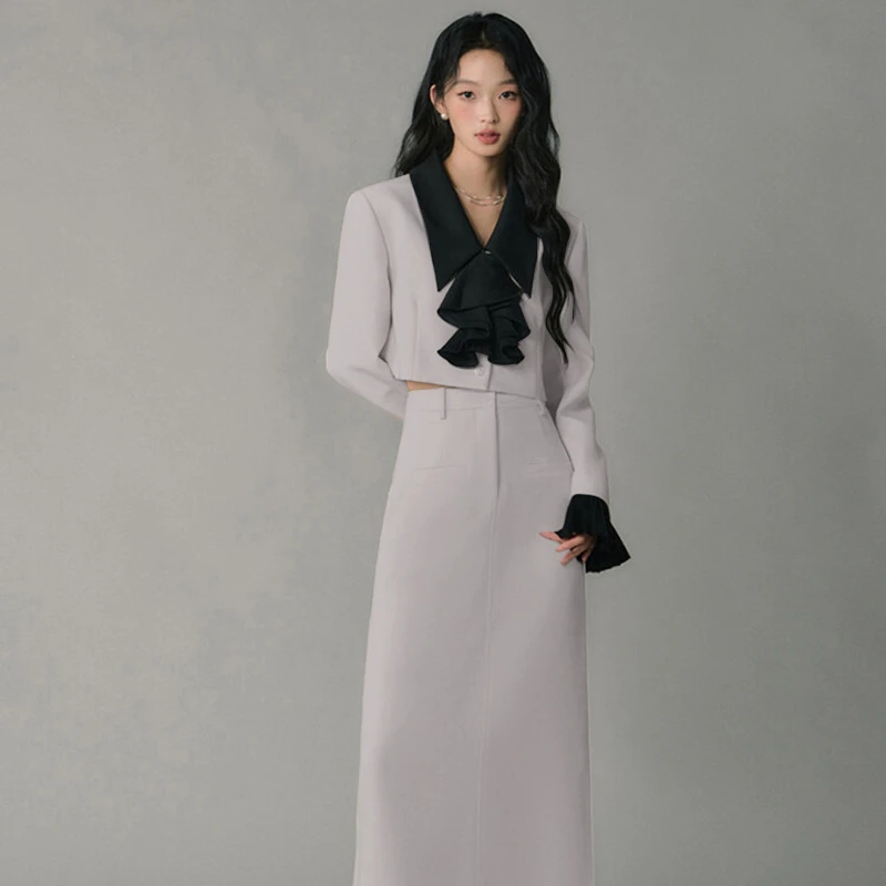 【两件套】秋季法式西装外套女装秋季气质设计感高级感西服套装1740