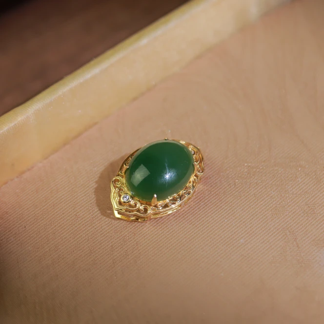 碧波漾|和田玉*吊坠不含链银镀金QB23121612多样性发其一