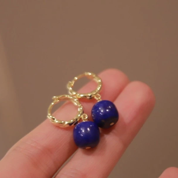 青金石*依秋耳钉*S925银镀金镶嵌PA22112626多样性发其一