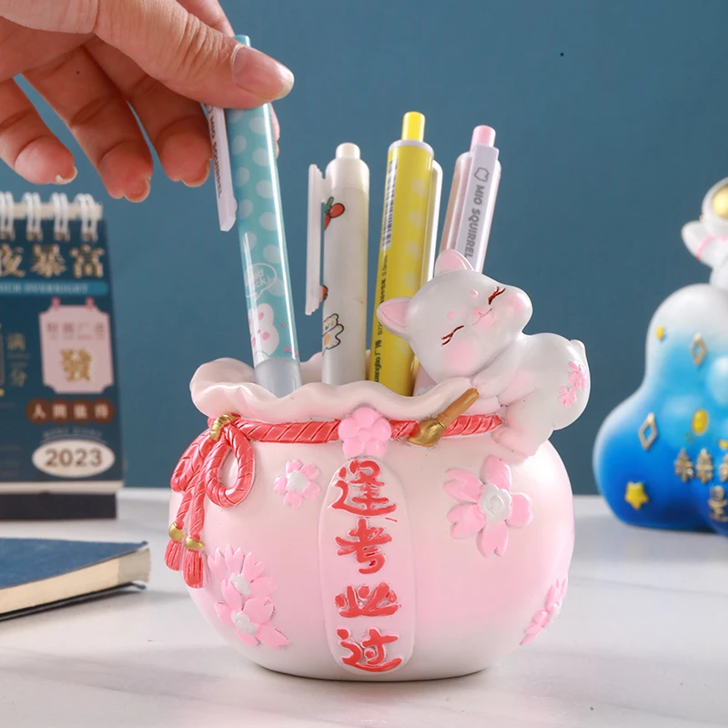 可爱猫咪笔筒办公桌面摆件书桌装饰品励志学习男女孩生日礼物女生