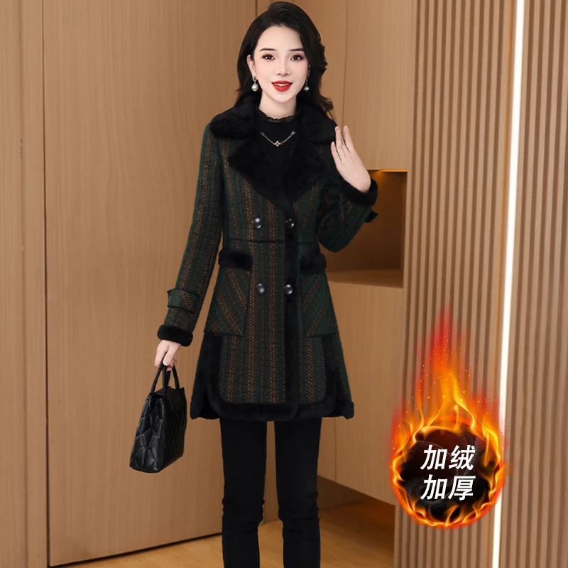 【外套】16995梦晚冬季新款优雅气质时尚休闲修身显瘦毛呢外套-LIS