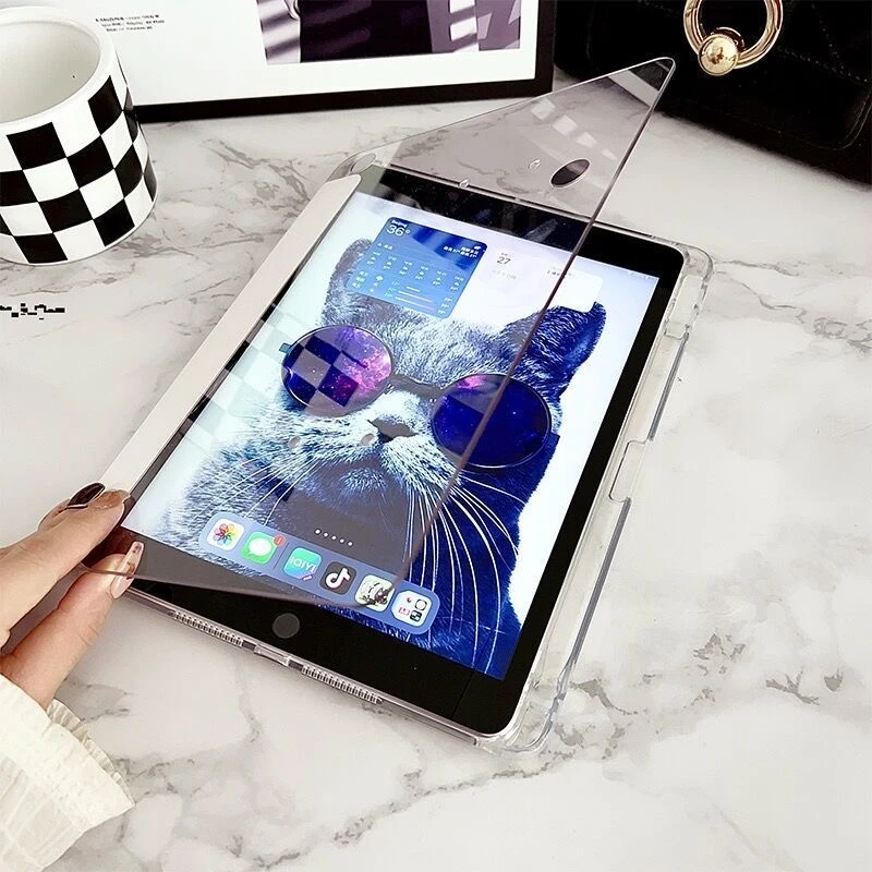 冰晶透明ipadair6保护套11寸2024全包720旋转pro带笔槽10.2平板壳