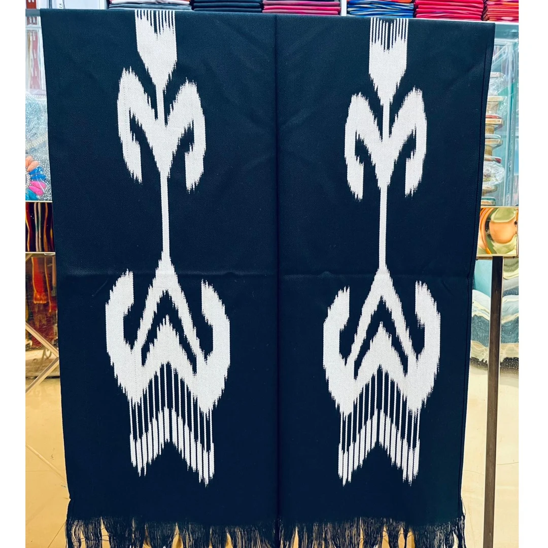 单独发货】巴郎赞新款时尚百搭气质艾德莱斯扎染显瘦棉花围巾