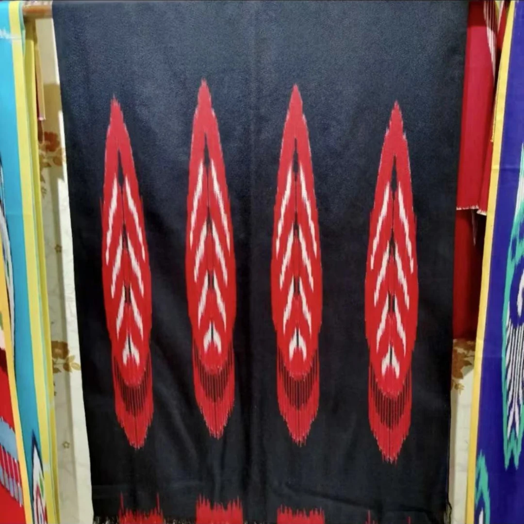 单独发货】巴郎赞新款时尚百搭气质艾德莱斯扎染显瘦棉花围巾