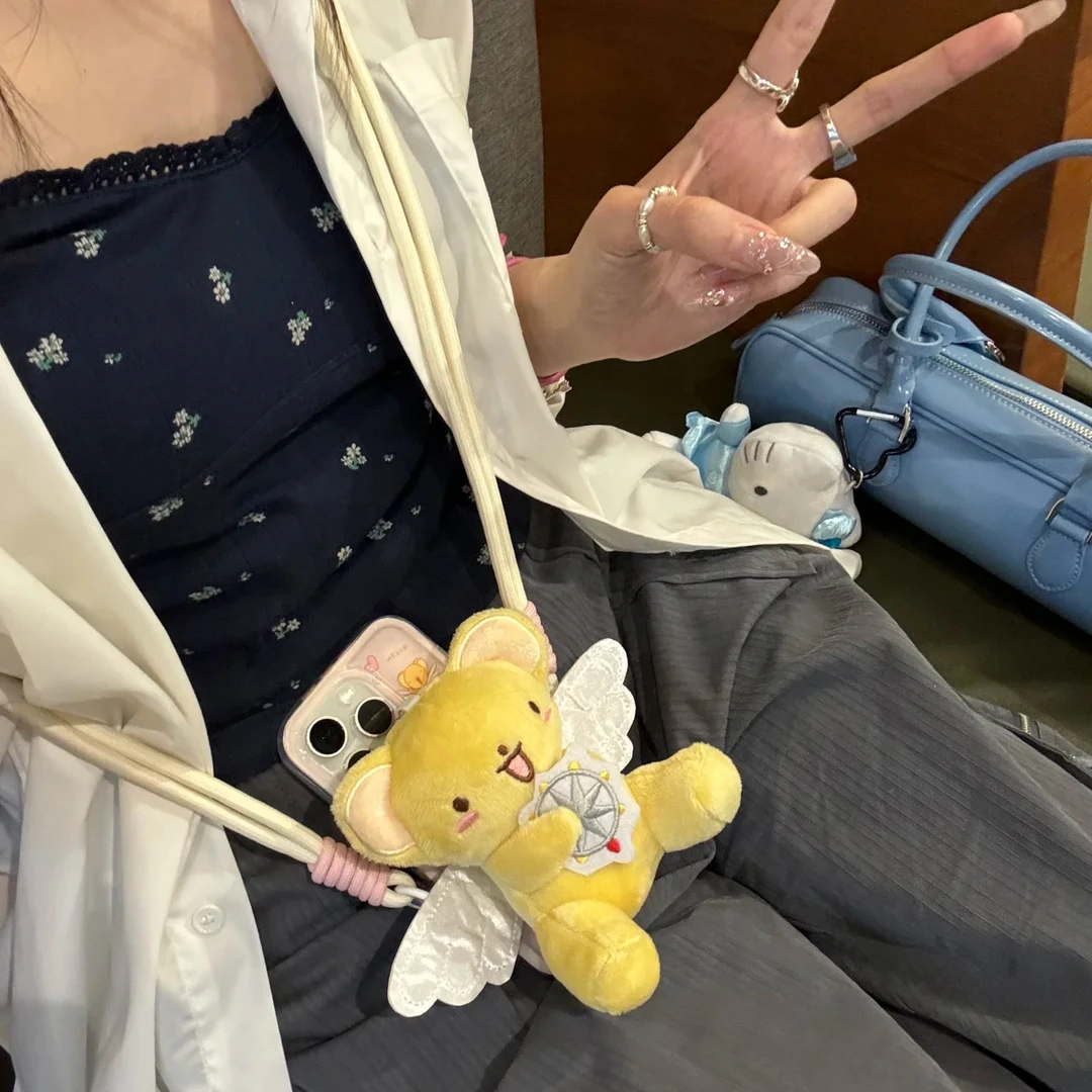 可爱毛绒小可斜挎背夹适用于iPhone15promax手机壳少女心卡通新款