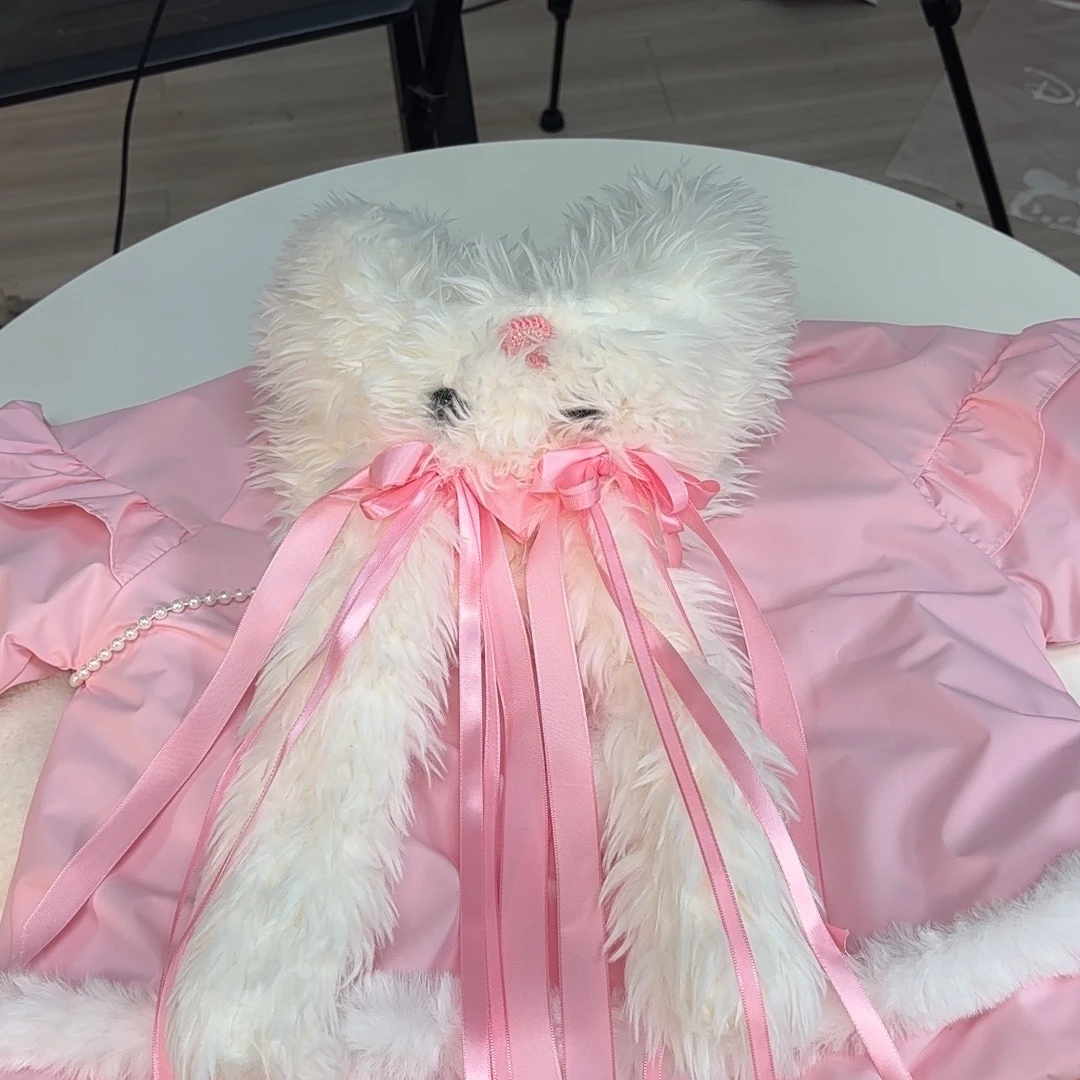 惜韩童品定制013女童兔子洛丽塔棉衣加绒加厚女宝秋冬洋气穿搭