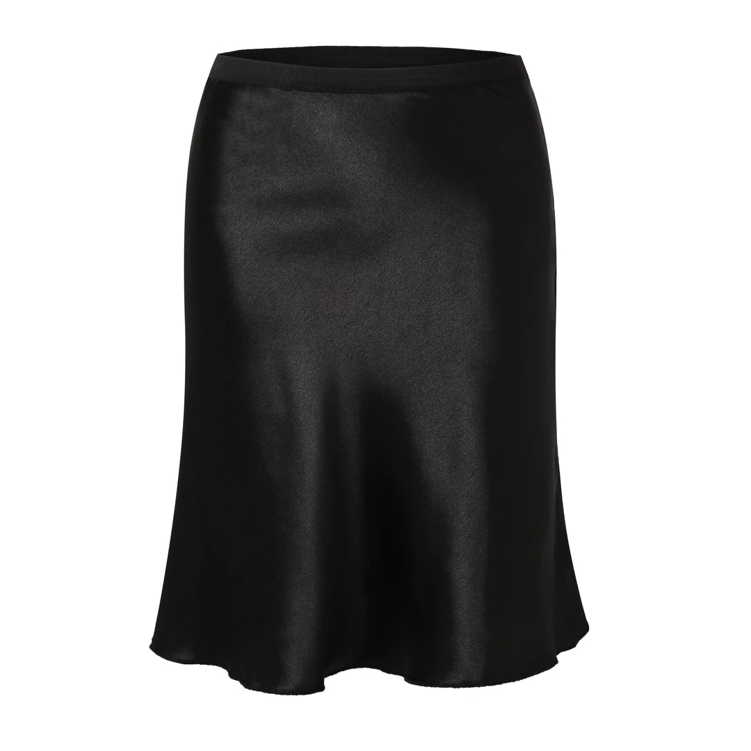 1423【半日闲暇】白色高腰显瘦包臀A字半身裙