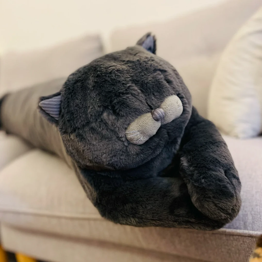 新款懒蓝猫长条形抱枕柔软小兔毛沙发靠枕睡觉枕头床头汽车靠垫