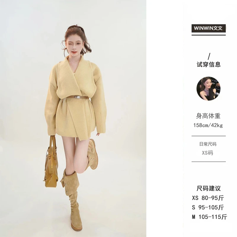 【夜在柏林】文文私服 时尚休闲宽松百搭气质减龄毛衣女WWQ4MY5902