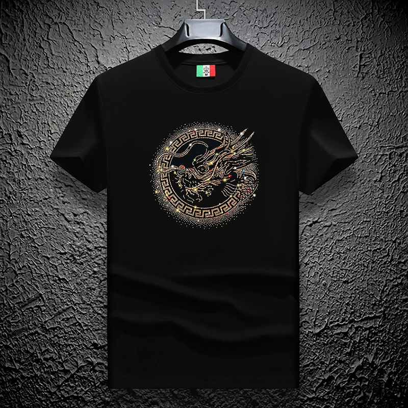 蒙口卓夏季新款宽松男士短袖T恤个性高档时尚潮流大码轻奢半袖t恤