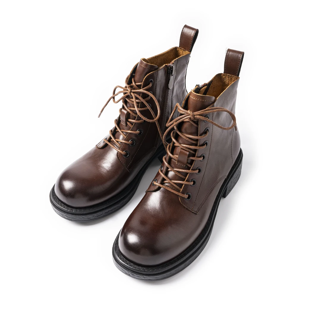 Stone and Strand低跟系带百搭显中帮马丁靴 7189/W-0055