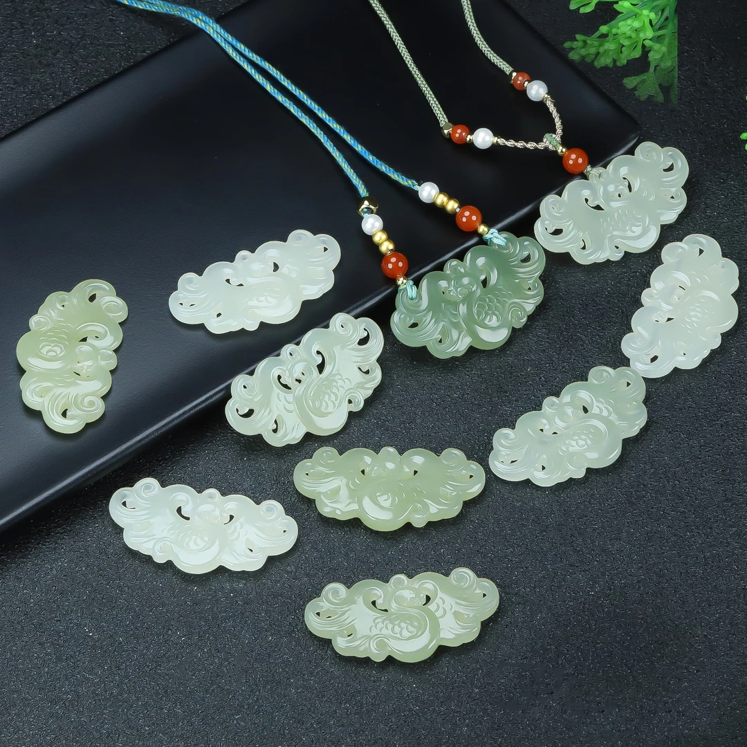 和田玉仿古凤锁骨毛衣链精品高货挂件多样性发拍一发一颜色随机