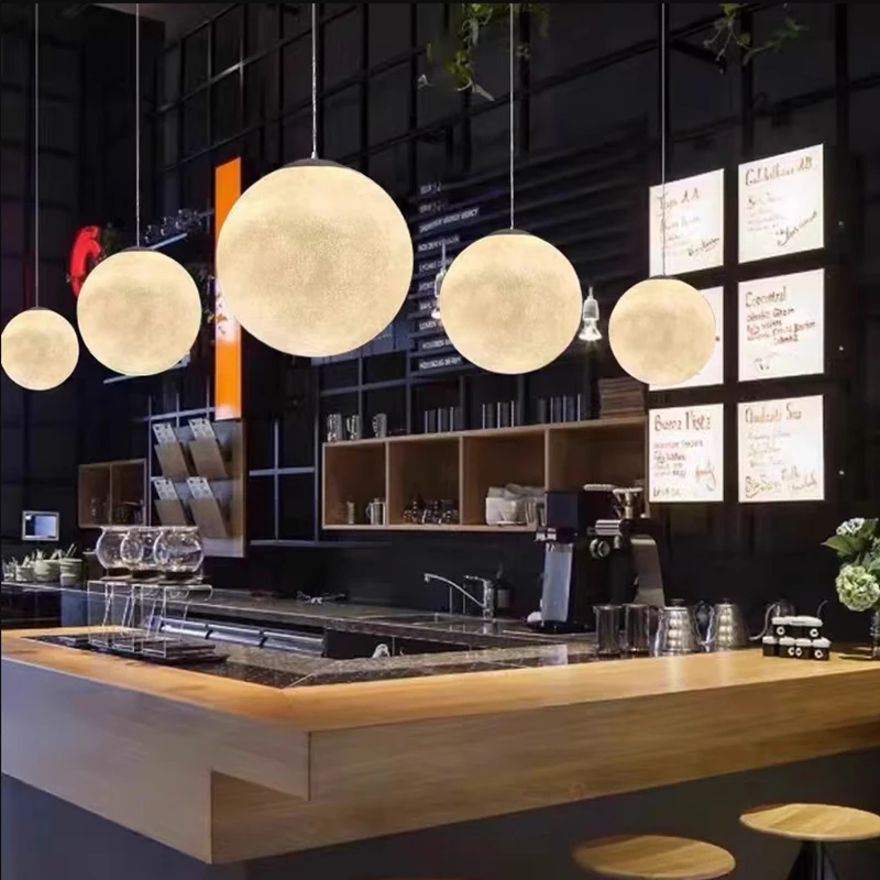 玄关过道小吊灯月球形月亮灯吧台餐厅灯店铺前台创意卧室床头灯具
