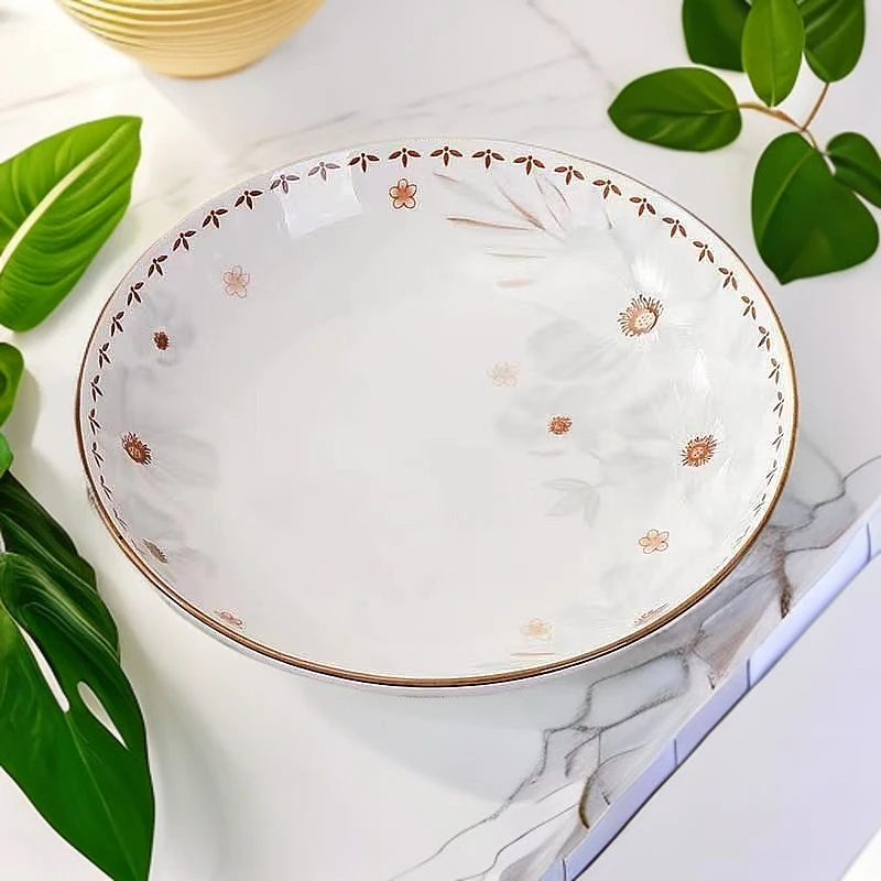 8英寸家用菜盘陶瓷吃饭盘子网红餐盘创意简约釉下彩餐具可微波