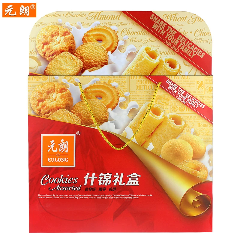 港版元朗什锦礼盒666g鸡蛋卷曲奇饼干桃酥条怀旧年货童年小零食