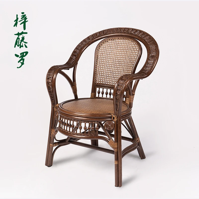 天然真藤椅阳台桌椅组合腾椅藤编椅家用靠背椅藤椅三件套