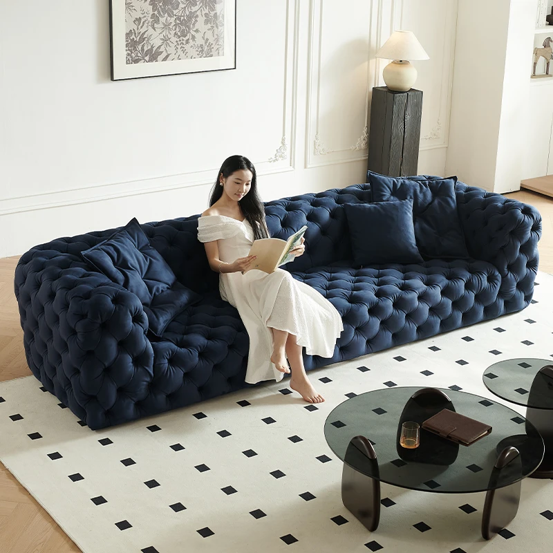 摩作美式小户型baxter月球表面沙发法式复古客厅奶油风拉扣沙发