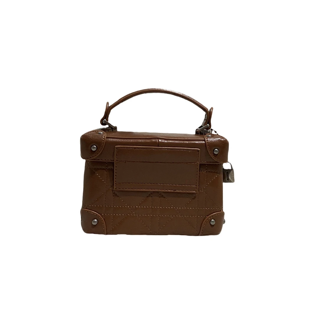 复古高定重工绣线菱格盒子包时尚高级手提包潮流百搭单肩斜跨女包