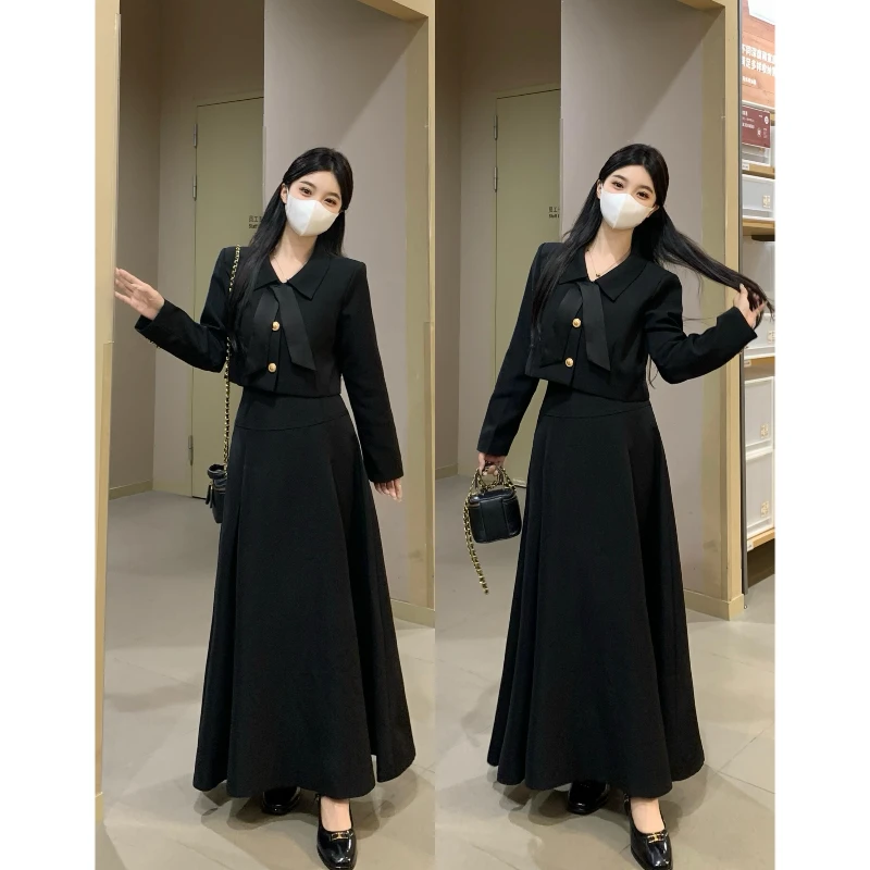 大码自制小个子徐睿之蚂蚁腰黑色气质显瘦穿搭高腰小众西装半身裙