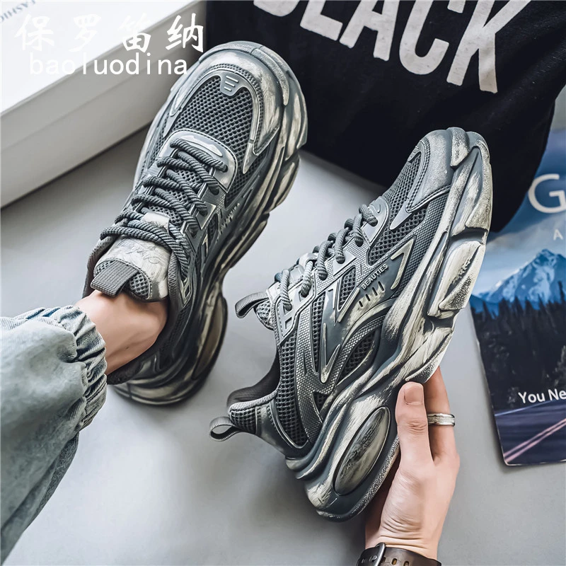 保罗笛纳鞋子男低帮休闲时尚秋季透气男鞋学生户外百搭运动鞋男士