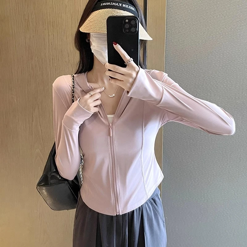 醉梓菡冰丝凉感防晒衣女夏薄款防紫外线户外外套修身防晒服