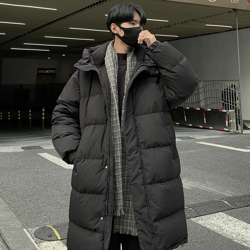 中长款九江羽绒服男冬季加厚过膝连帽棉袄潮牌90鸭绒东北棉衣外套