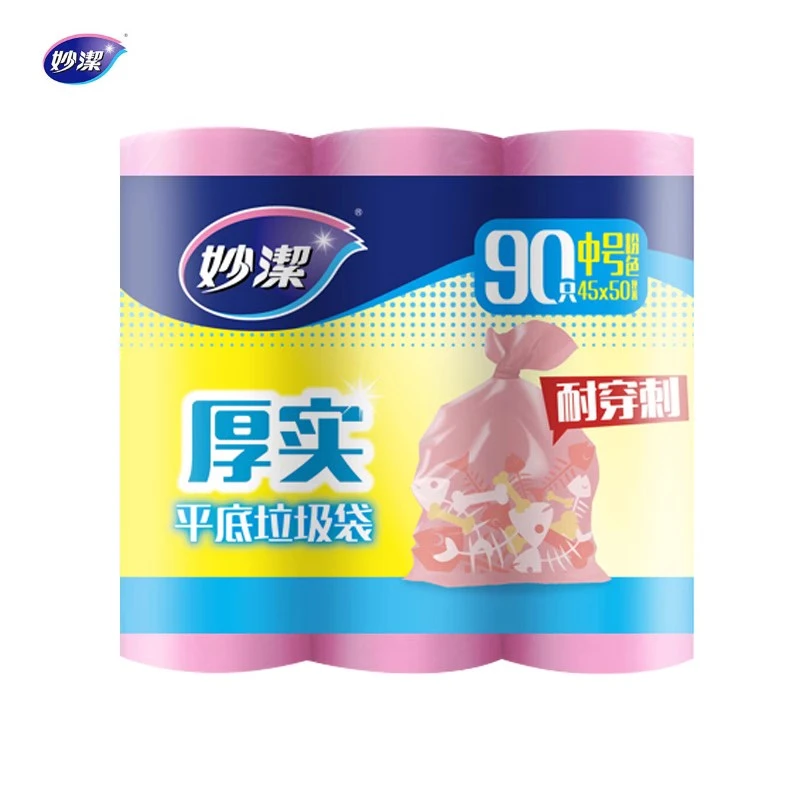 无品牌厚实一次性垃圾袋塑料袋中号45cm*50cm*30只*3卷装厨房家用