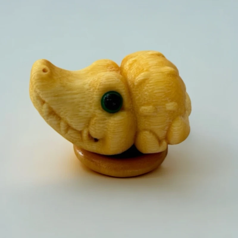 【竹韵清清】实心竹精雕手把件 摆件 鳄鱼。拍下送玉华液