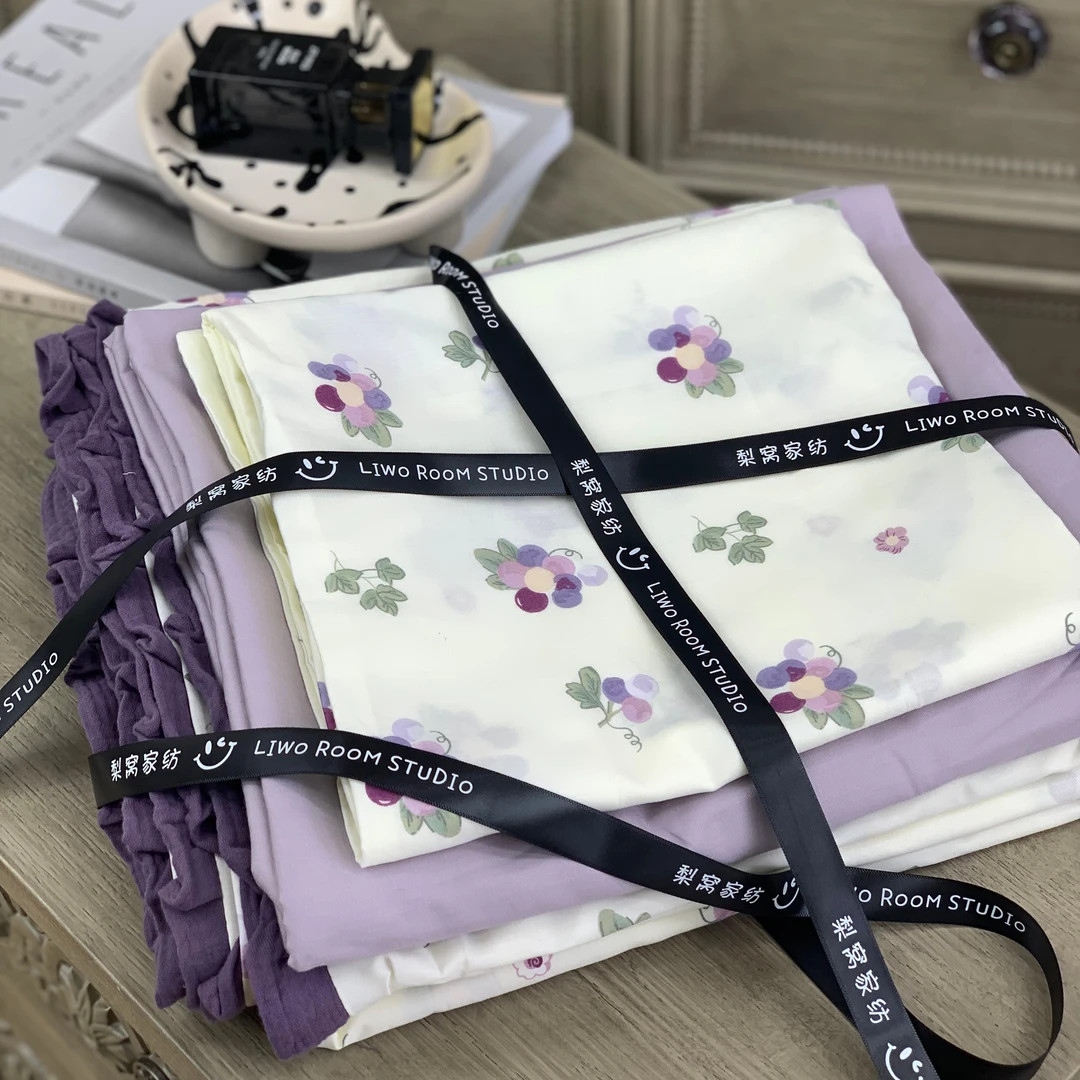 【L·W梨窝】 ins风新款 自留款 皱皱花边款 纯棉四季四件套