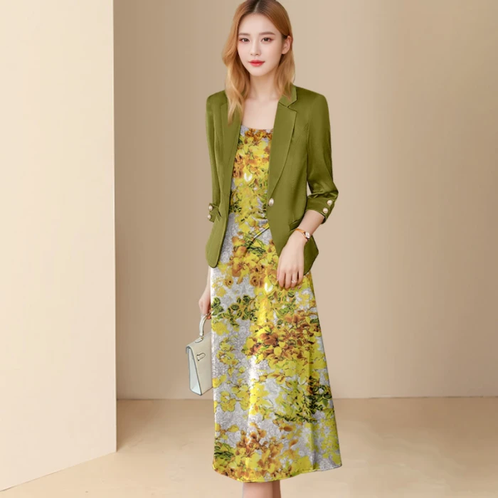 早秋季高级感西装气质套装2024年新款女外套背心裙两件套