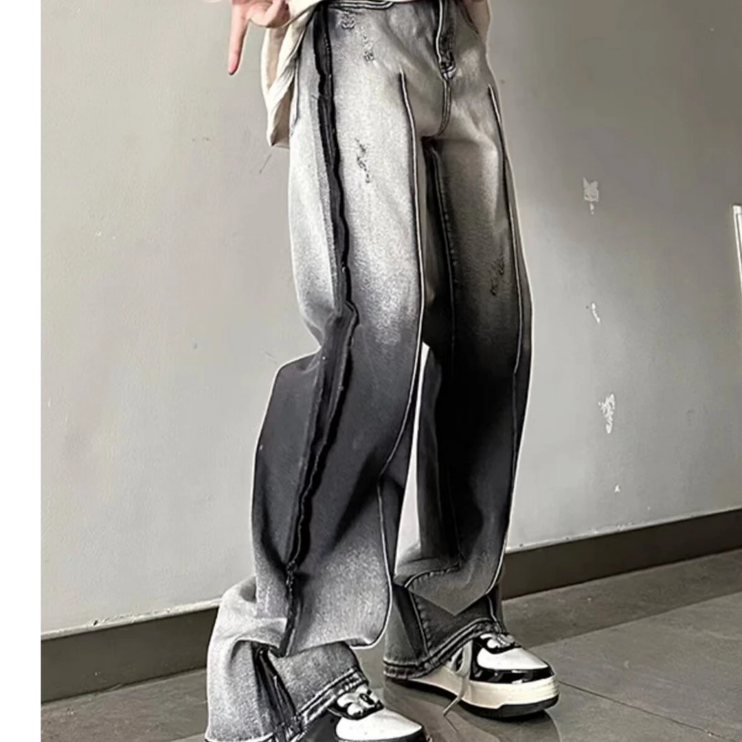 默认微瑕疵男装牛仔裤四季款直筒宽松