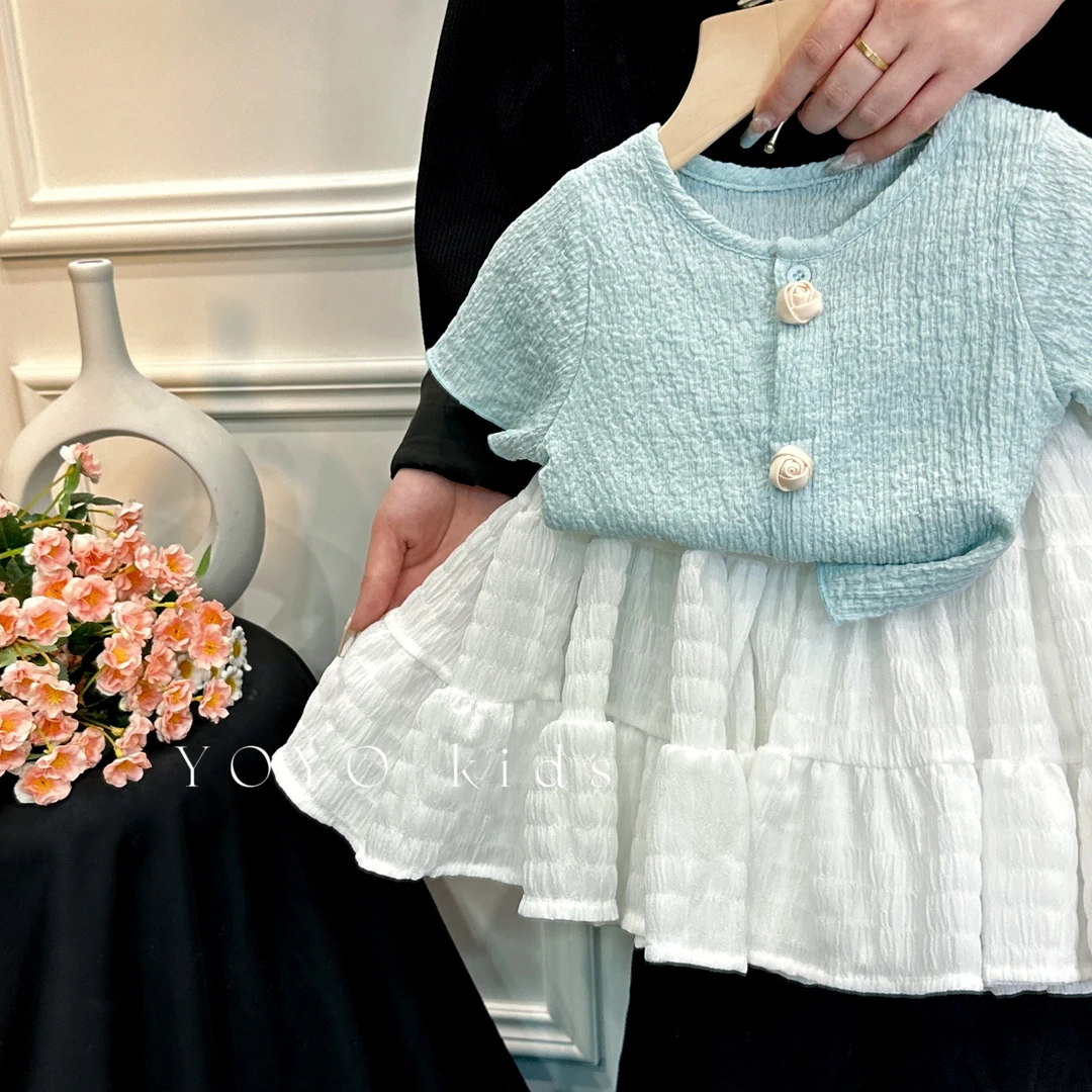 女童夏装套装2024新款时髦网红儿童装洋气宝宝短袖短裙两件套夏季