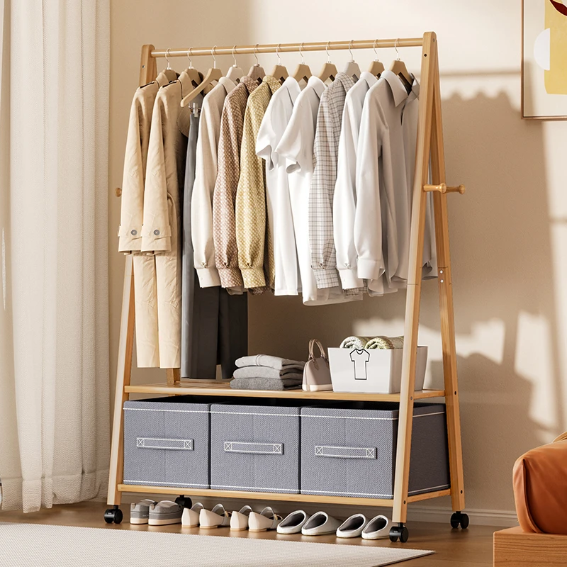 衣架落地卧室晾挂衣架可家用轻奢转角衣帽架衣架挂衣服落地式卧室