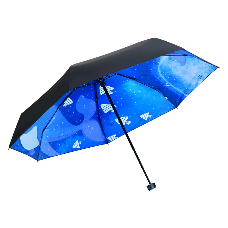 海底星空五折小伞 18厘米270克 伞下直径90厘米太阳伞防晒指数50+