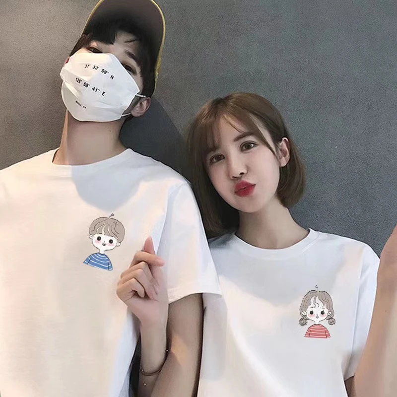 印花宽松显瘦t恤圆领百搭短袖白色百搭学生上衣春夏半袖潮流港风