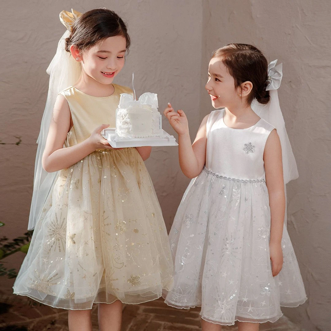 女童连衣裙夏季网纱无袖背心裙女宝蓬蓬纱裙子小女孩高级感公主裙