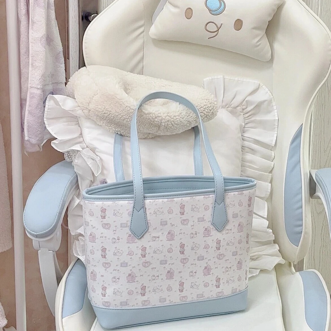 大容量通勤小众腋下包包女休闲包2024新款时尚可爱手提托特包印花