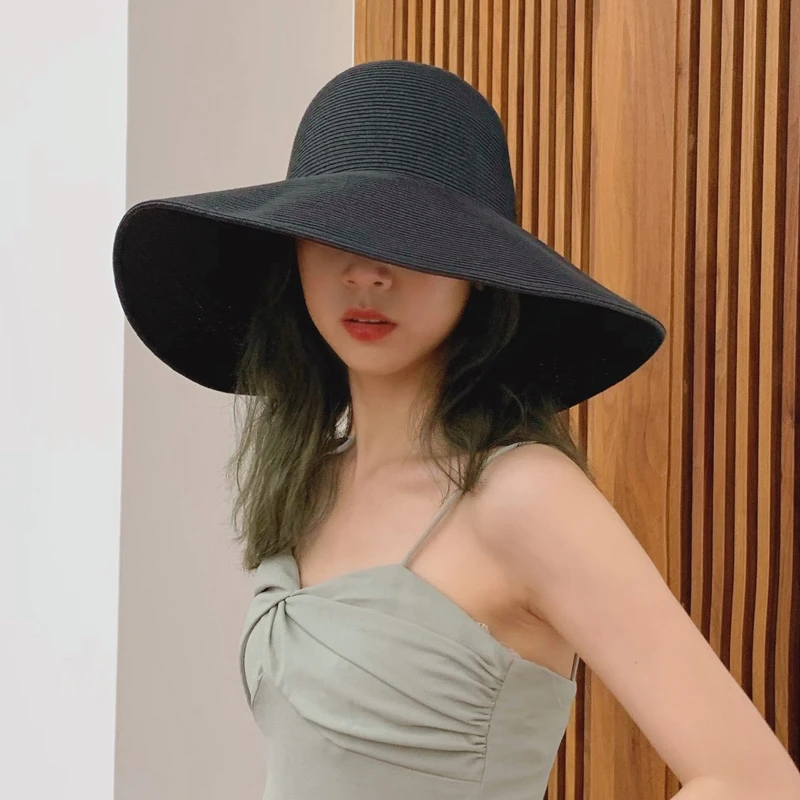秋印 Ins款显脸小减龄日式遮阳帽 春夏百搭防晒草帽 帽子女大檐帽