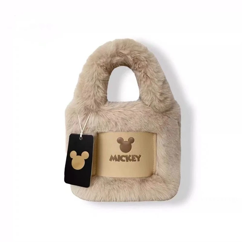 米奇毛茸茸毛毛包包时尚网红毛绒蓬松水桶手提包秋冬爆款钥匙包