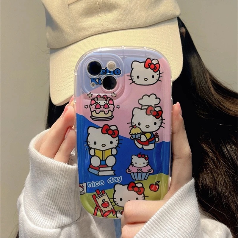 苹果/华为/oppo/vivo/小米日韩卡通风kitty猫可爱全包防摔手机壳