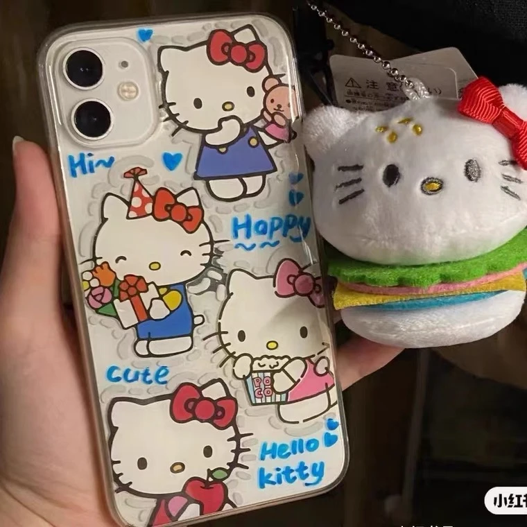 苹果/华为/oppo/vivo/小米可爱kitty猫卡通女款防摔软全包手机壳