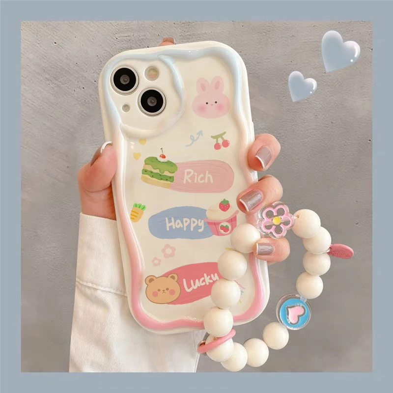 【牛牛】彩色涂鸦风手链苹果14 iphone13promax/12/11手机壳xs软78p