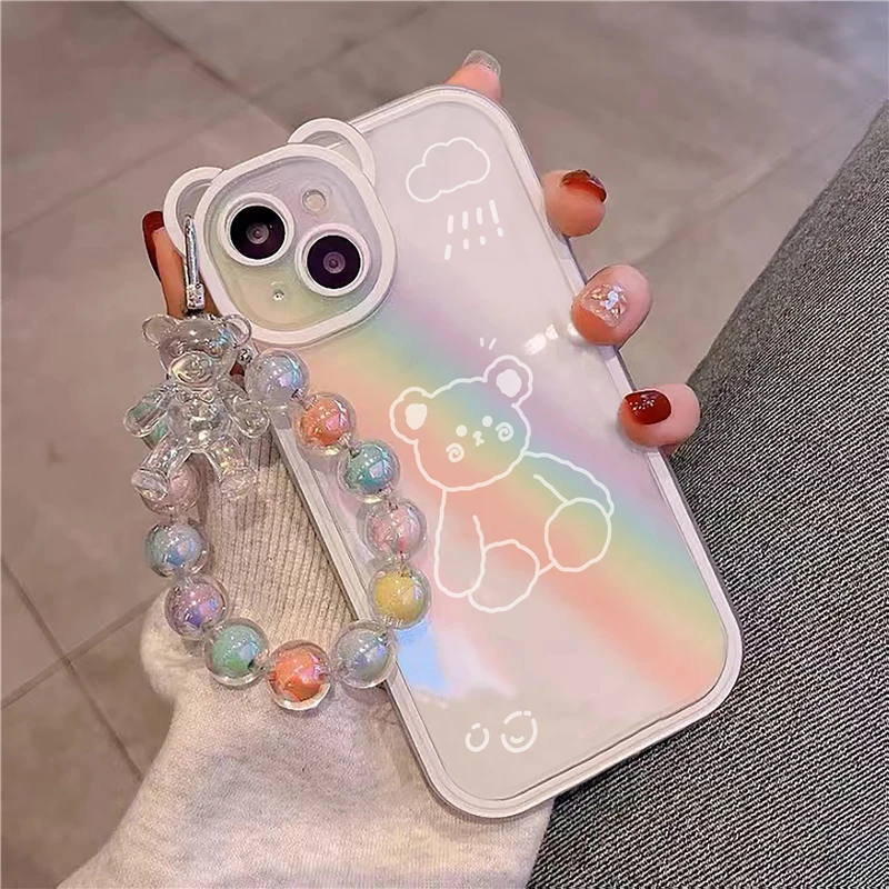 日韩卡通小熊iPhone11 12promax苹果13/14手机壳xs XR全包8plus女